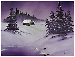 Malkurs nach Bob Ross - Purple Splendor