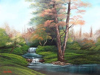 &Ouml;L Malkurs nach Bob Ross - Rivers Peace