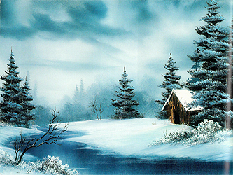 Öl Malkurs nach Bob Ross - Before Snowfall