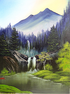Malkurs nach Bob Ross - Falls in the Glen