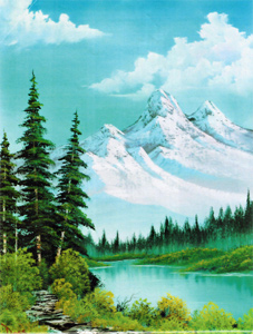 Malkurs nach Bob Ross - Distant Mountains