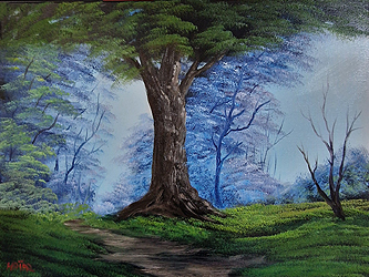 &Ouml;L Malkurs nach Bob Ross - The old oak tree