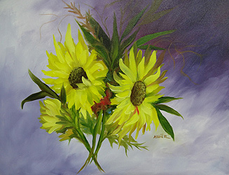 Malkurs nach Gary Jenkins - Sonnenblumen